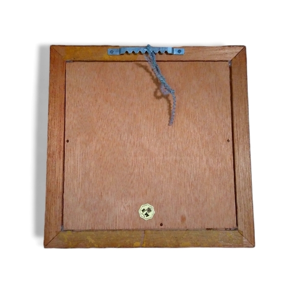 Framed owl tile painting - Picture 2 of 3